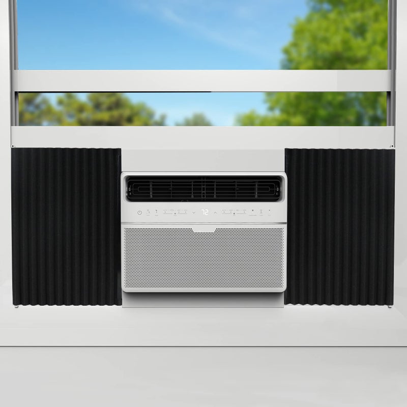 Air Jade Window Air Conditioner Side Panels, AC Side Insulated Foam Panels, 17" x 9" x 7/8", Window Insulation and Seal Kit, Pack of 2, Black - Image 1